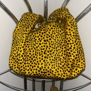 Urban Outfitters Christiane Calf Hair Hobo Cheetah Print Yellow Black Purse Bag